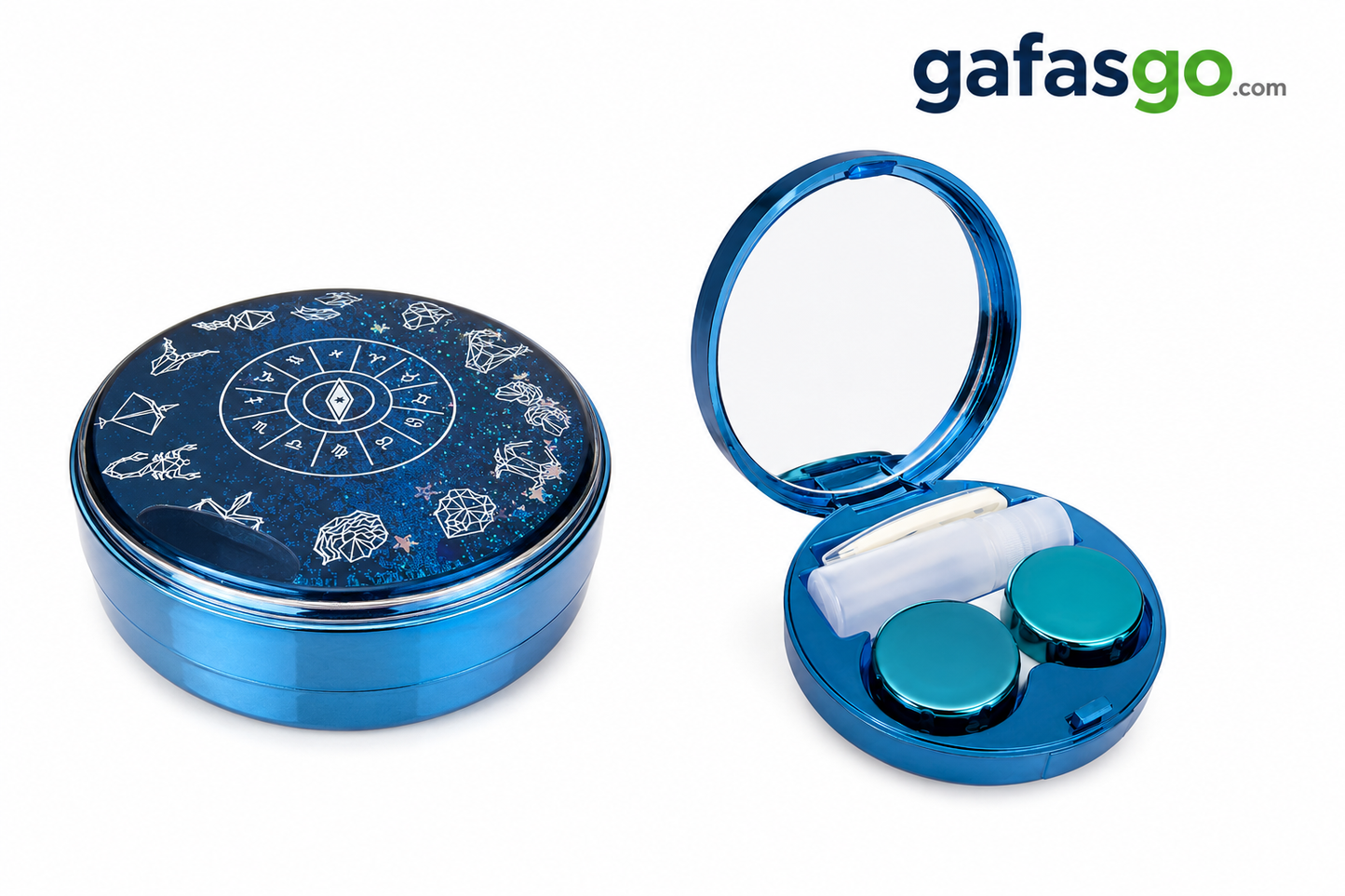 Estuche limpieza Lentes de Contacto Azul Zodiaco